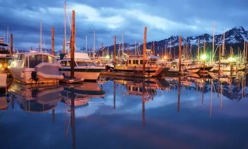 Alaska - Seward, harbour, cruisetour